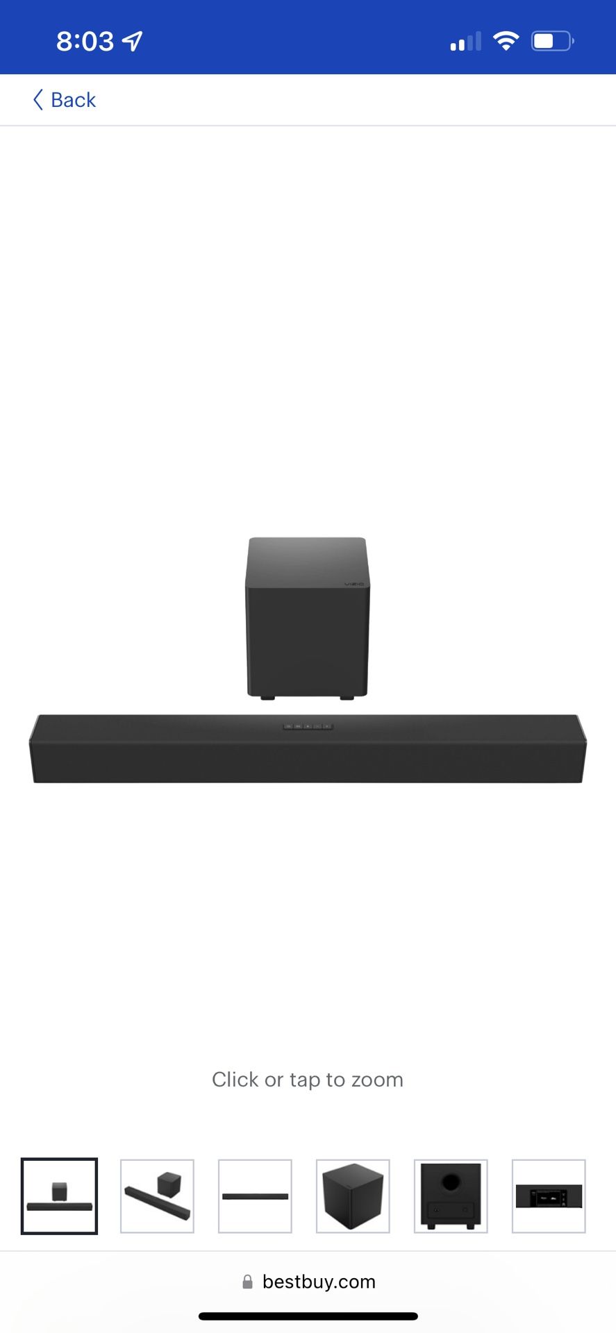 Vizio Sound Bar And Woofer