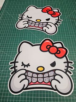 Large Hello Kitty Grill Sticker