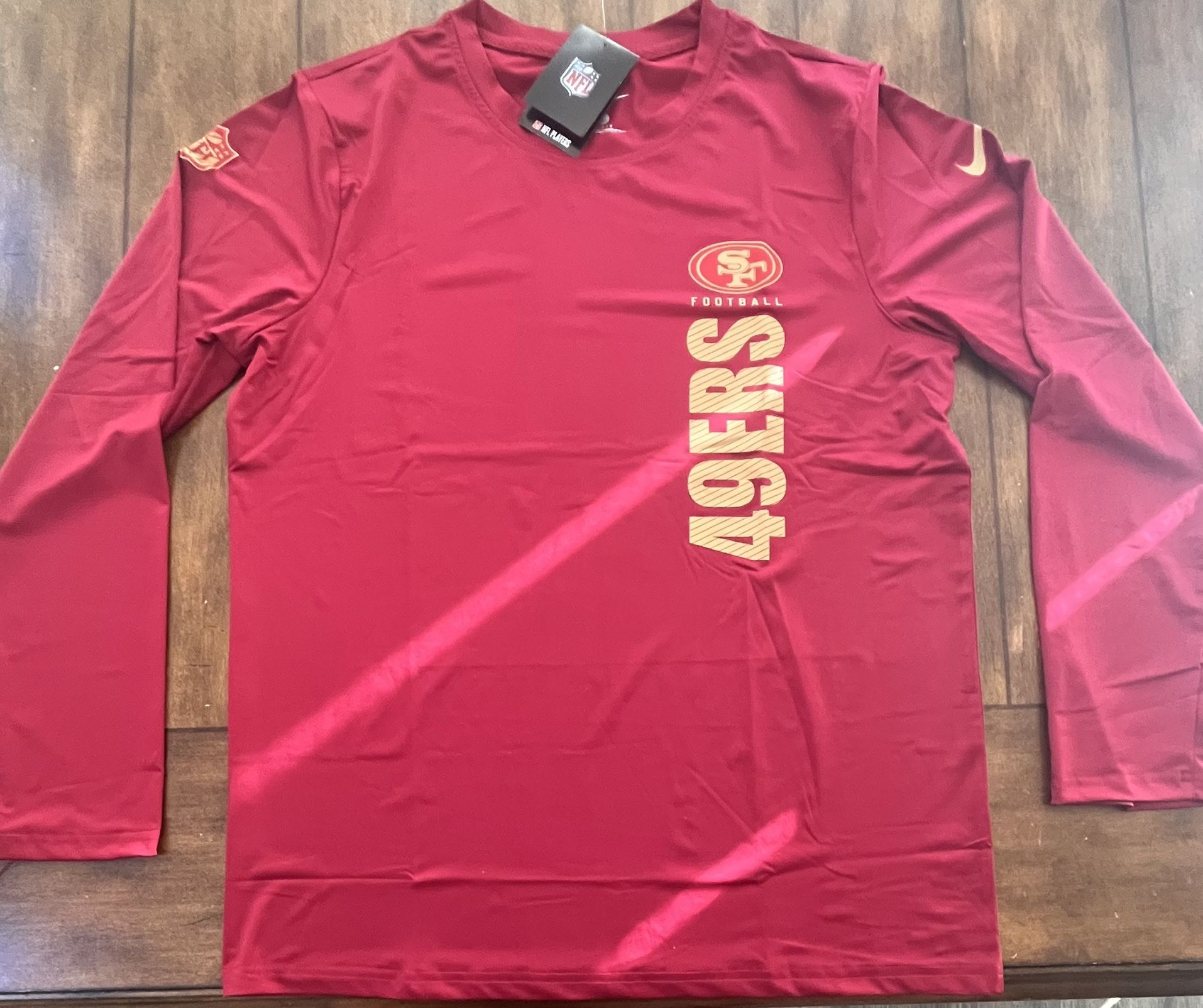 San Francisco 49ers Long Sleeve Dri-Fit Shirt Large NWT