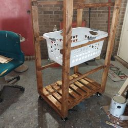 3 Tier Laundry Cart Separater On Caster Wheels 