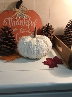 Hand knitted pumpkin