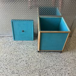 Wooden box storage on wheels