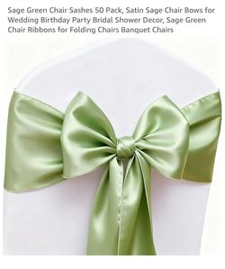 Sage green chair bows