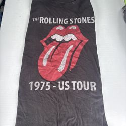 The Rolling Stones 1975 US Tour Graphic Tee Men’s Size XL Black Gray Red