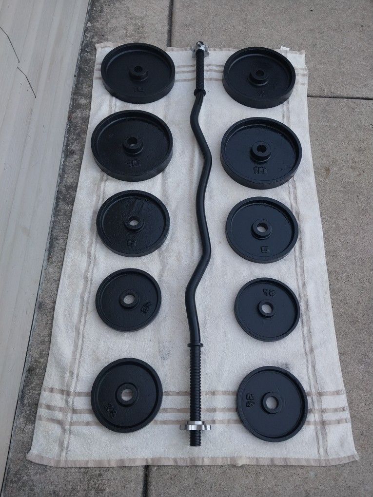 1" CURL BAR / SPIN LOCKS / WEIGHTS
