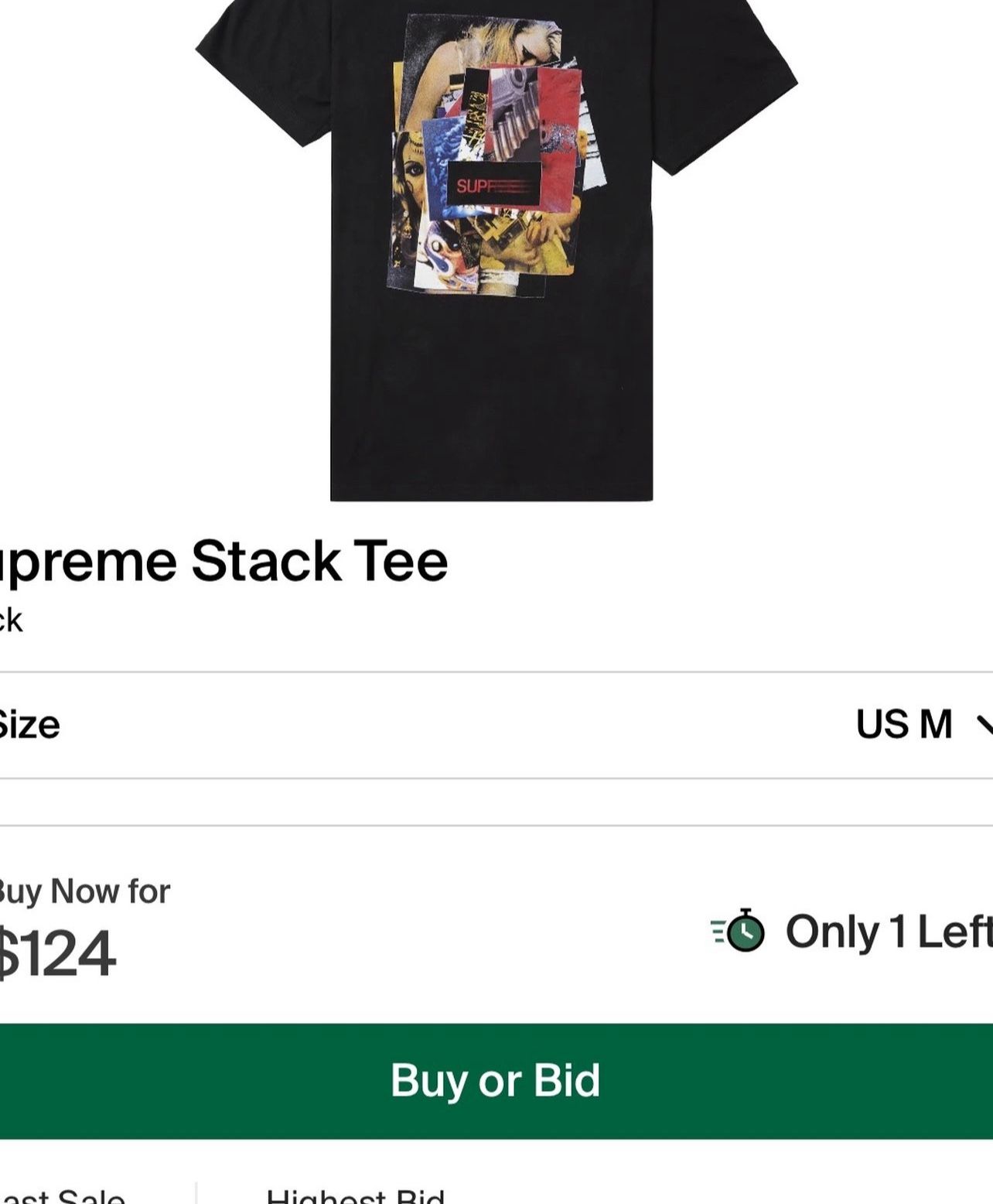 Supreme Slack tee Black Size M