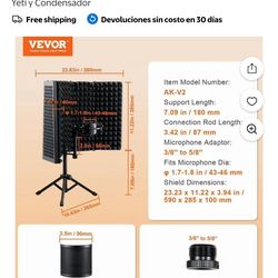 Vevor microphone isolation shield new