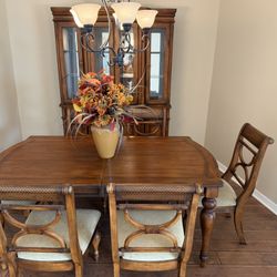 Table With 6 Chairs And Extension And China Cabinet 
