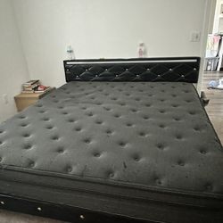 king bed and bedframe (no box springs needed)