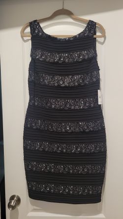 Calvin Klein Cocktail Dress Black and Silver size 12 New with tags