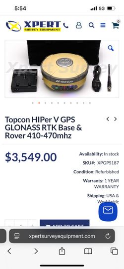 Topcon HiPer V GPS GLONASS RTK Base & Rover