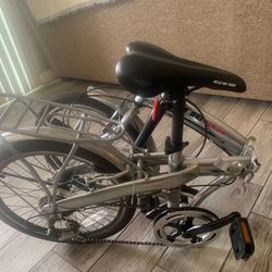 20" 6 Speed Foldable Bicycle Folding Bike In Silver 