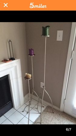 3 New candle metal holders. Heavy duty