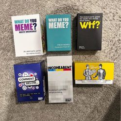 Adult Meme & Humor Game Lot – What Do You Meme, Incohearent, Utter Nonsense