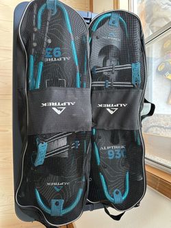 2 Complete ALPTREK 930 Snowshoe Sets w/ Trekking Poles & Carry Bags - EXCELLENT CONDITION