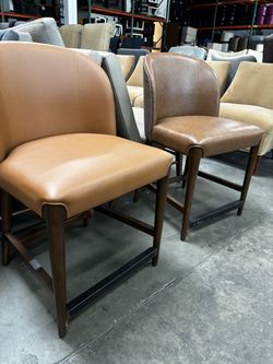 Leather Upholstered Counter Stool Set