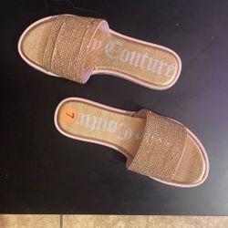 New Juicy Couture slides size 7 gold bling