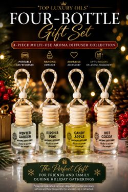 Christmas Gift Set – 4 Holiday Aroma Diffusers | winter Favorites Gift Take the Magic of Christmas Wherever You Go. Give a little Christmas atmosph