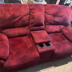 Recliner Couch with Cup holders