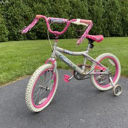 Girl’s 16 Inch Bike With Training Wheels 
