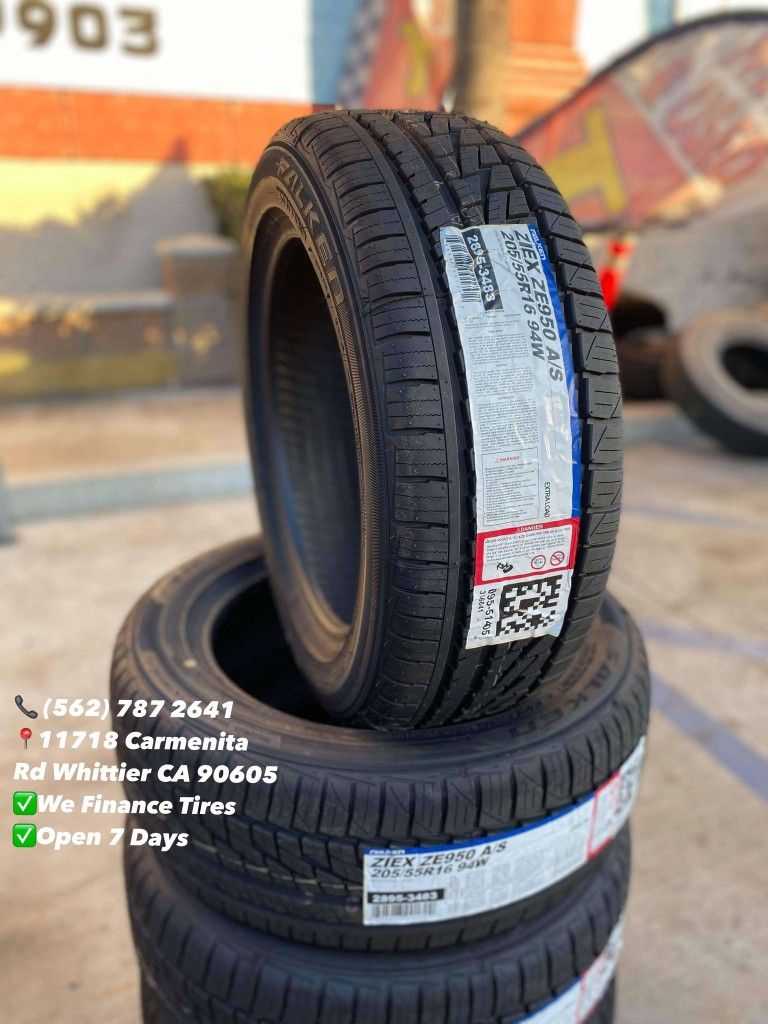 205/55R16 Falken Ziex All Season New Set of Tires Installed and Balanced Set de Llantas Nuevas Instaladas y Balanceadas