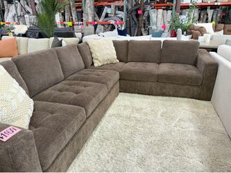 Ellsford Brown Fabric Sectional Couch