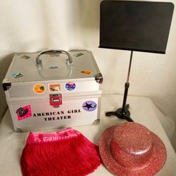 American Girl Treasure Theater Silver Storage Glitter Top Hat Metal Music Stand