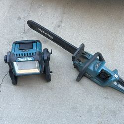 Makita Chain Saw And Light 
