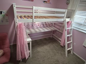 Loft bed with desk area