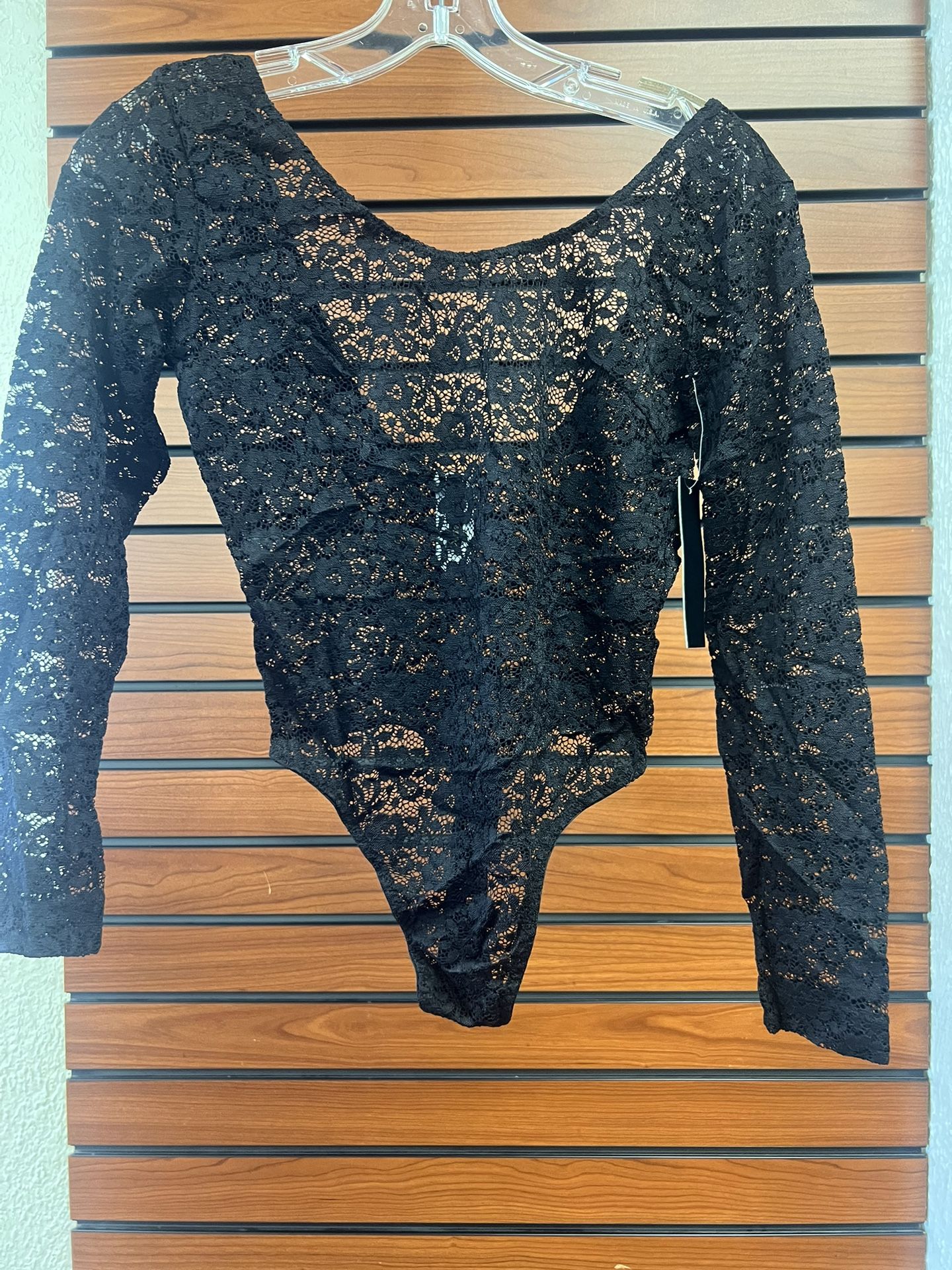 Lace Bodysuit Black One Size