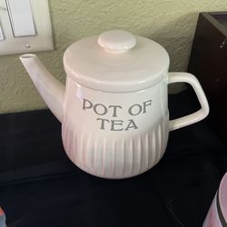 Ceramic tea or coffee pot with spout
