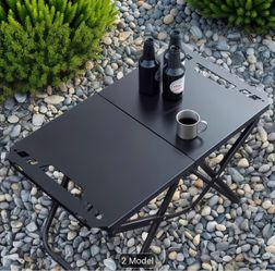 Black Metal Portable Folding Camping Lightweight Table NEW