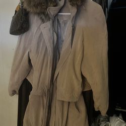 Womans Tan/brown Hooded Jacket