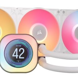 CORSAIR iCUE Link Titan 360 RX LCD Liquid CPU Cooler – 360mm AIO – Low-Noise – FlowDrive Cooling Engine – Intel LGA 1851/1700, AMD AM5/AM4 – White