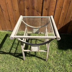 Square Glass Top Outdoor Table