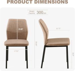 PU Leather Dining Chairs Set of 4, Mid-Century Modern (Beige) Leather Kitchen Chairs