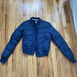 Girls Coat - Dear AB - Size Medium - Navy Blue Lightweight Puffer Coat