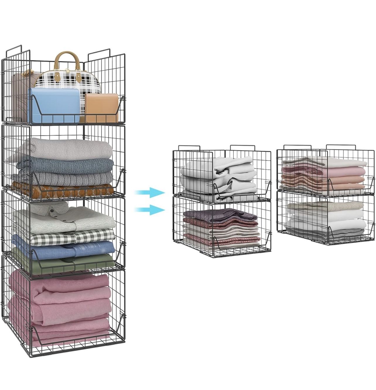 Stackable Closet Organizers and Storage Bins