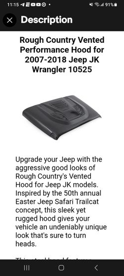 Hood 2007 2018 Jeep Hood Fiberglass