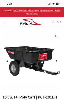 10 Cu. Ft. Poly Cart  pull behind trailer