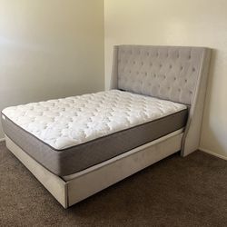 Grey Chic Upholstered Bed Frame