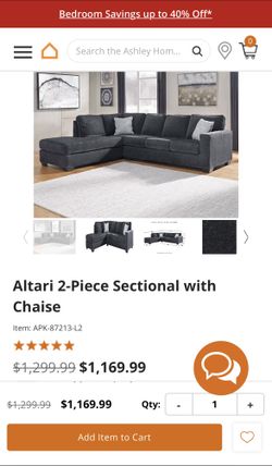 Altari Navy 2-Piece Sectional