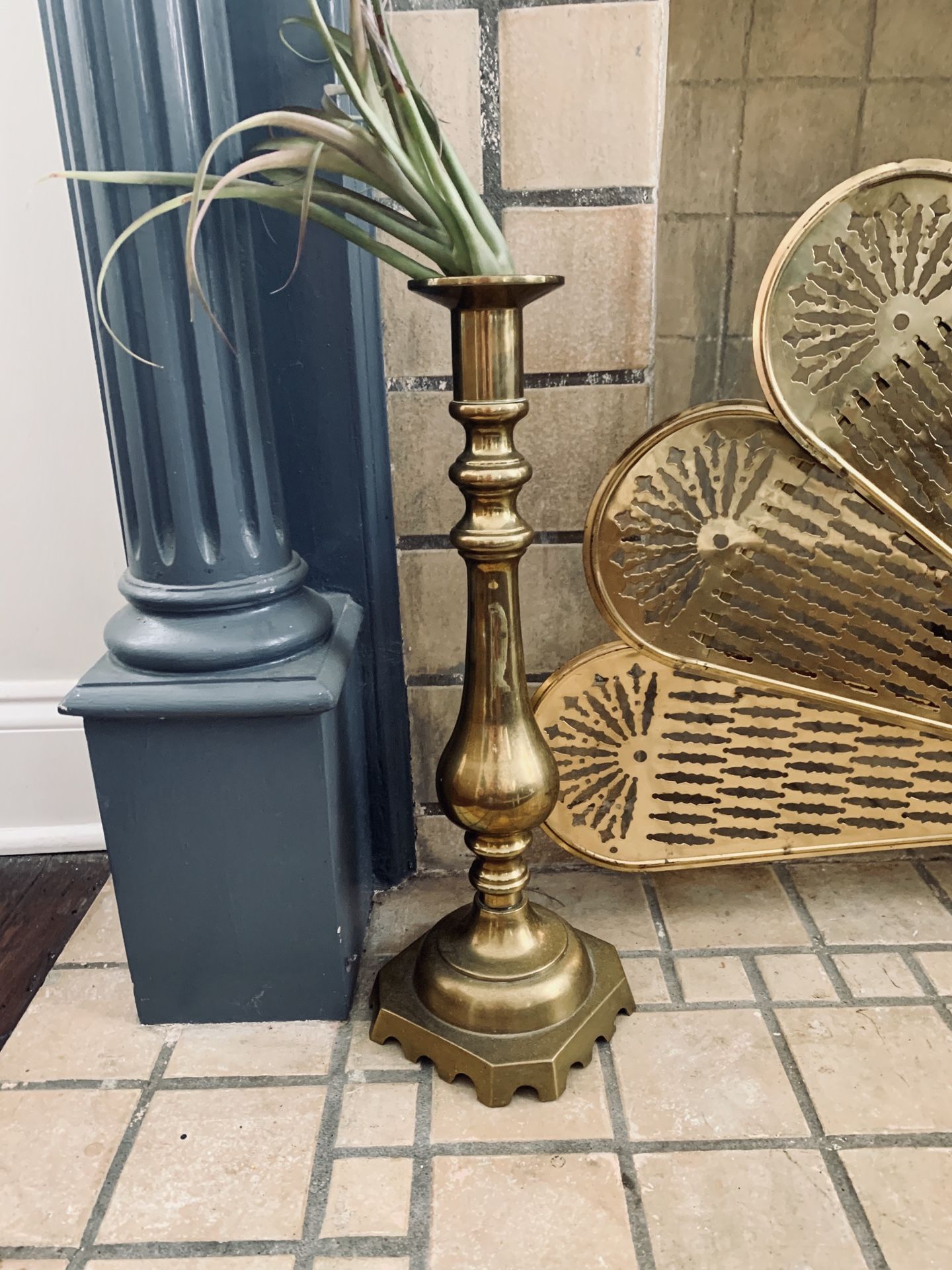 Large brass candle stick