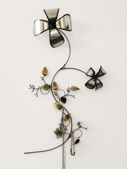 Handmade Metal Flower Wall Sculpture & Jewelry Organizer