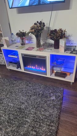 LED Tv stand fireplace