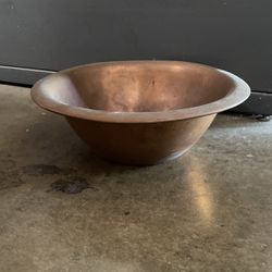 Antique Copper Bowl Large