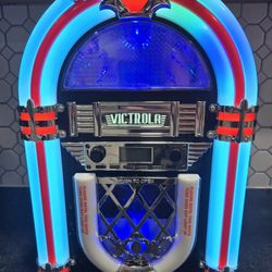  Victrola VJB-125 Retro Desktop Jukebox with CD Player, FM Radio and Bluetooth