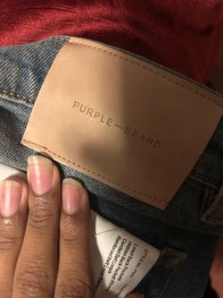 Blue denim purple jeans