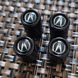 Tire Valve  Caps Compatible with Acura, Black