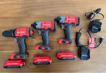 CRAFTSMAN V20 Drill & Impact Driver Bundle w/ Batteries & Chargers